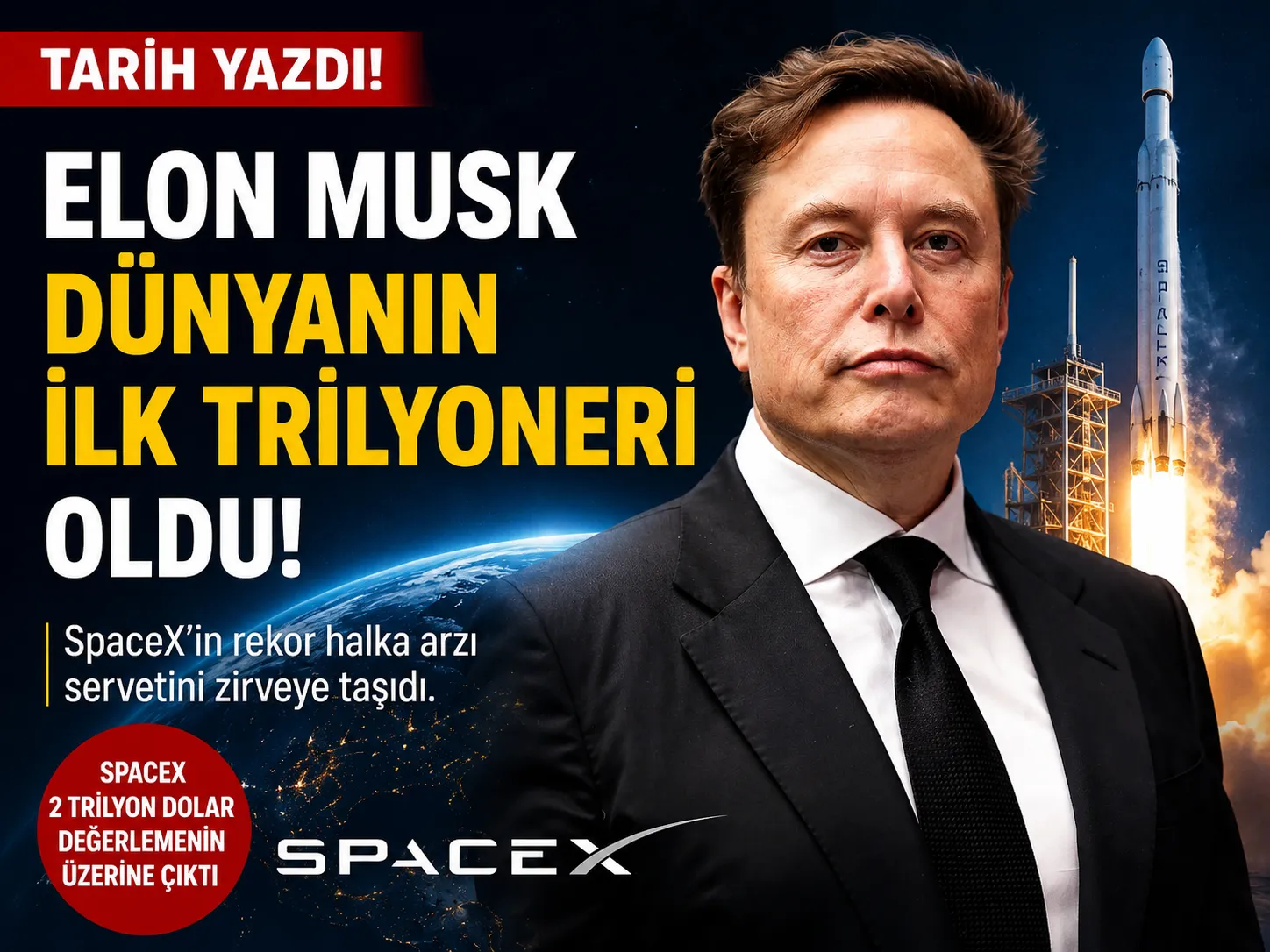 Elon Musk Dünyanın İlk Trilyoneri Oldu