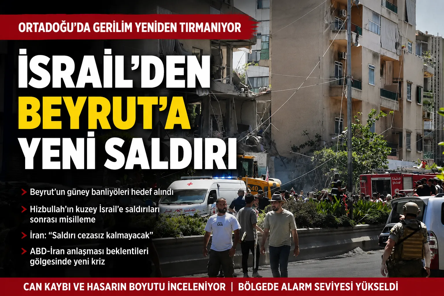 İsrail'den Beyrut'a Yeni Saldırı