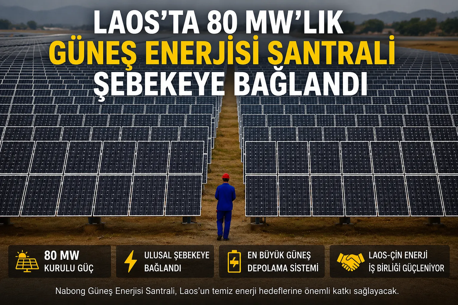 Laos'ta 80 MW'lık Güneş Enerjisi Santrali