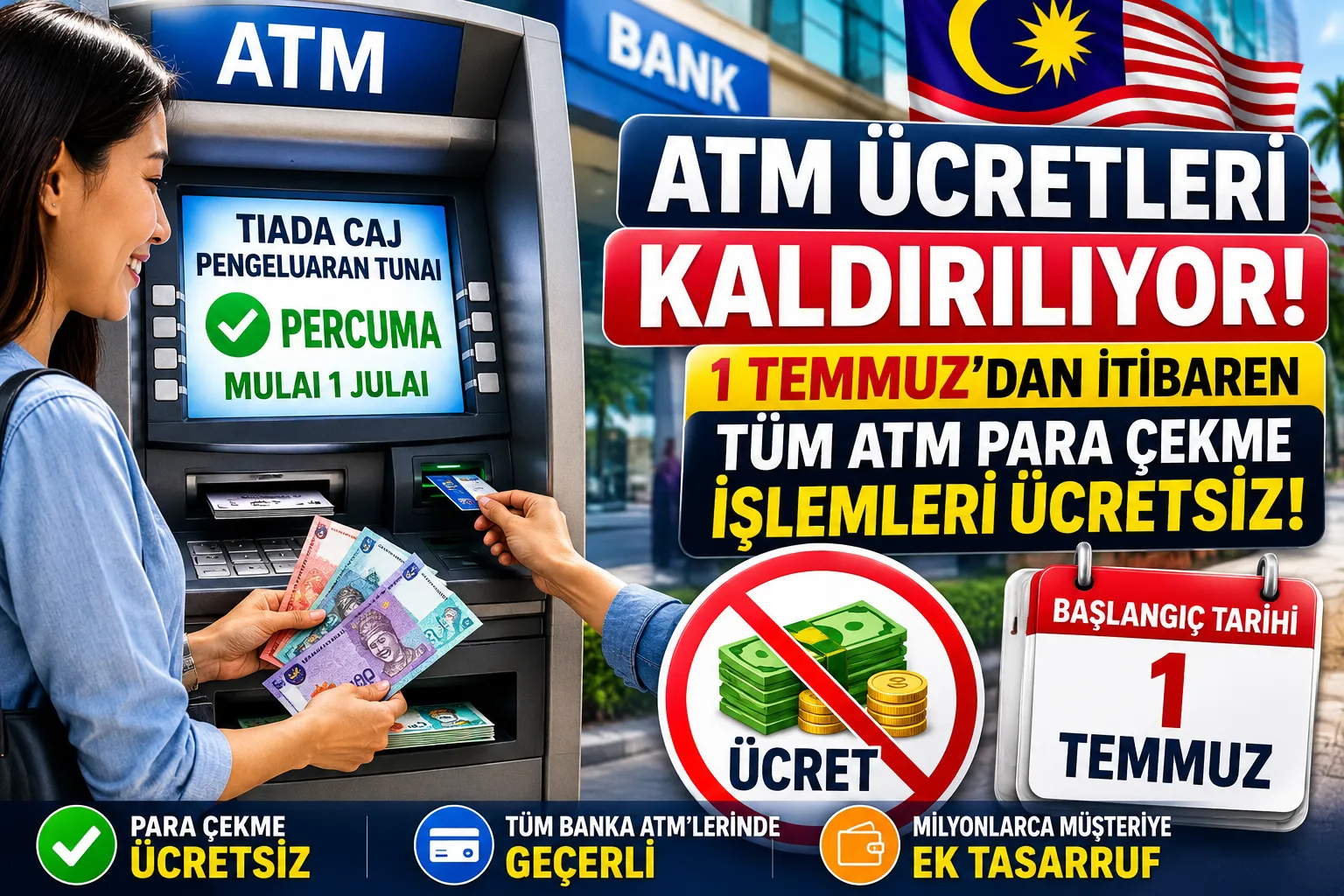 Malezya'da ATM Para Çekme
