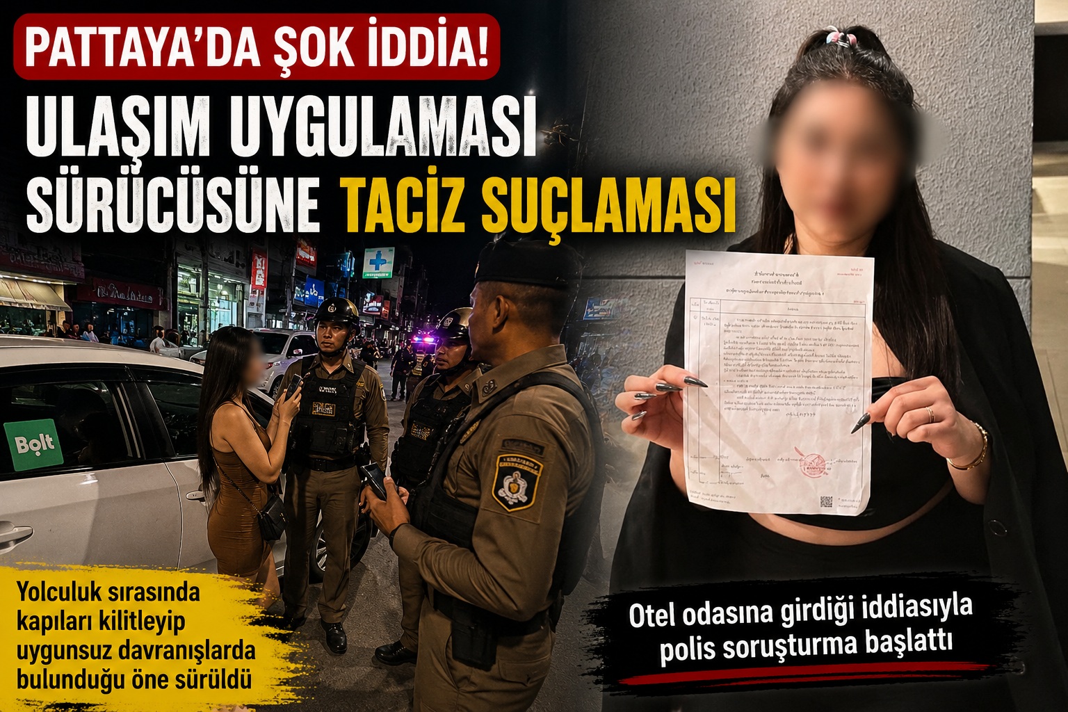Pattaya'da Uygulama Sürücüsüne Ağır Suçlama