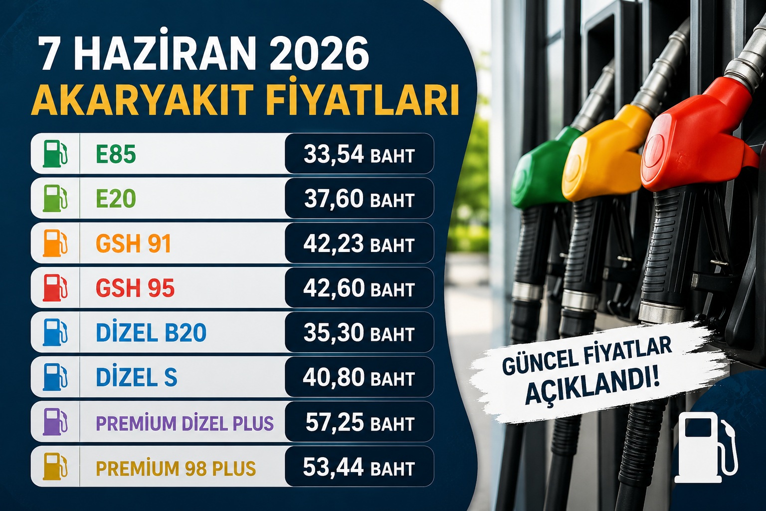 Tayland'da Akaryakıt Fiyatları