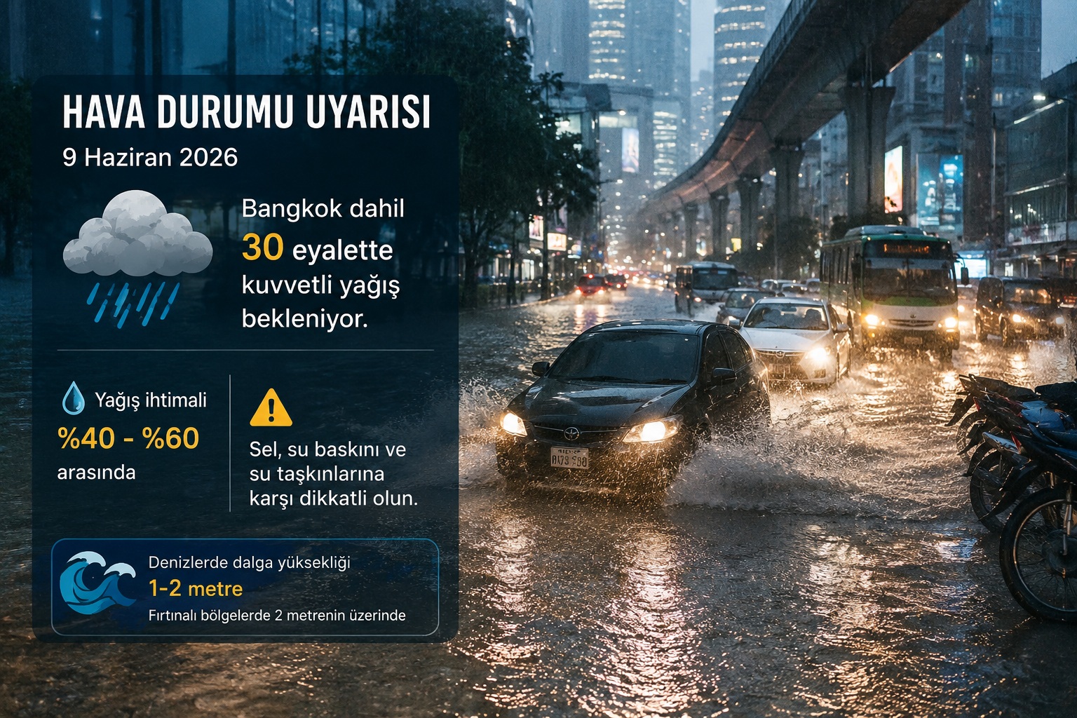 Tayland’da Şiddetli Yağış Uyarısı