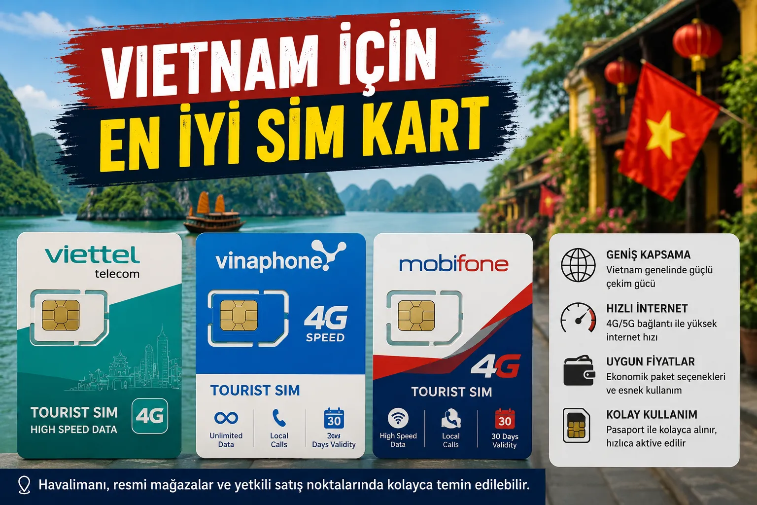 Vietnam'da kullanılabilecek Turist SIM Kartları
